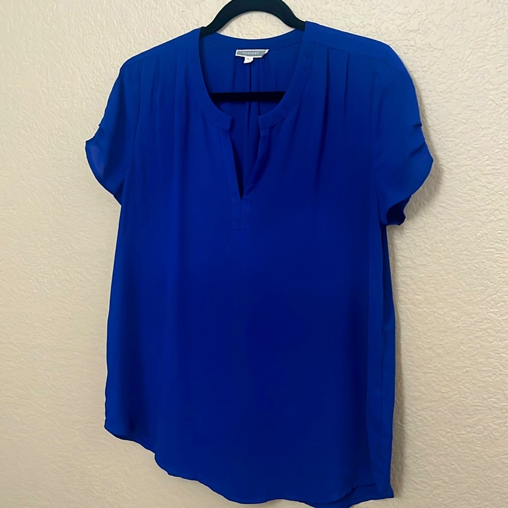 Pleioné Royal Blue Short Sleeve Blouse- Small